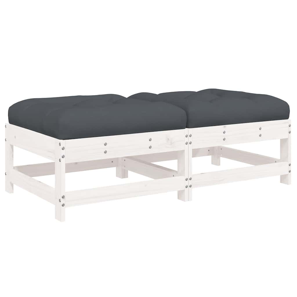 Garden Footstool White, Anthracite