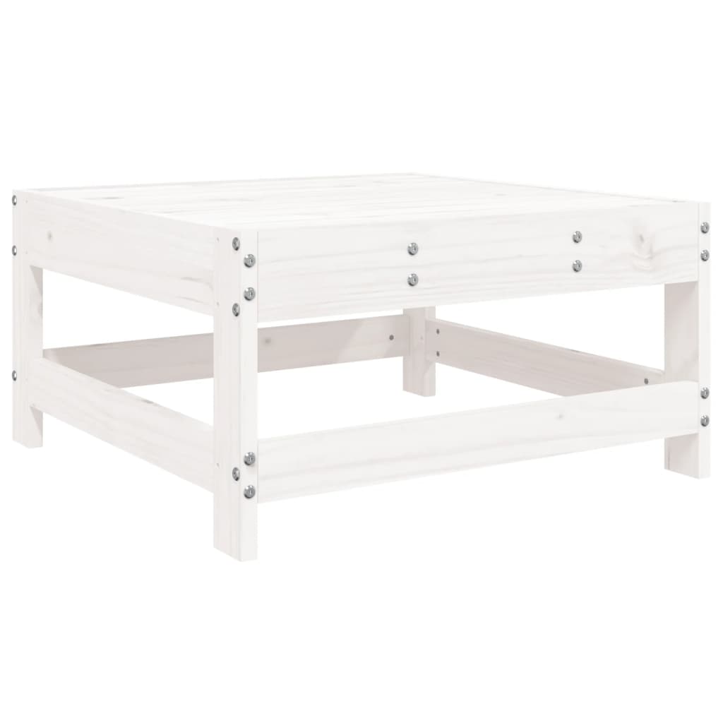 Garden Footstool White Solid pine wood, Plywood Modular