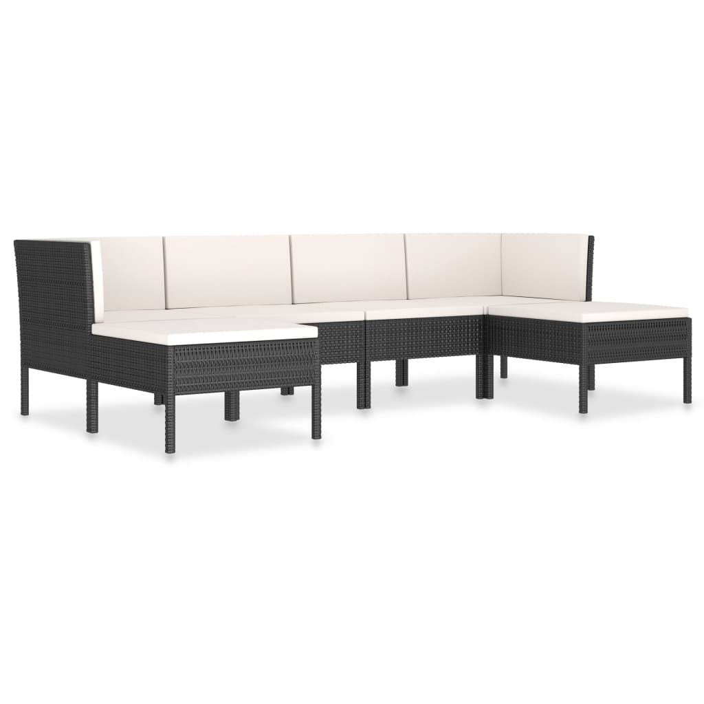 Garden Furniture Set Black, Cream White