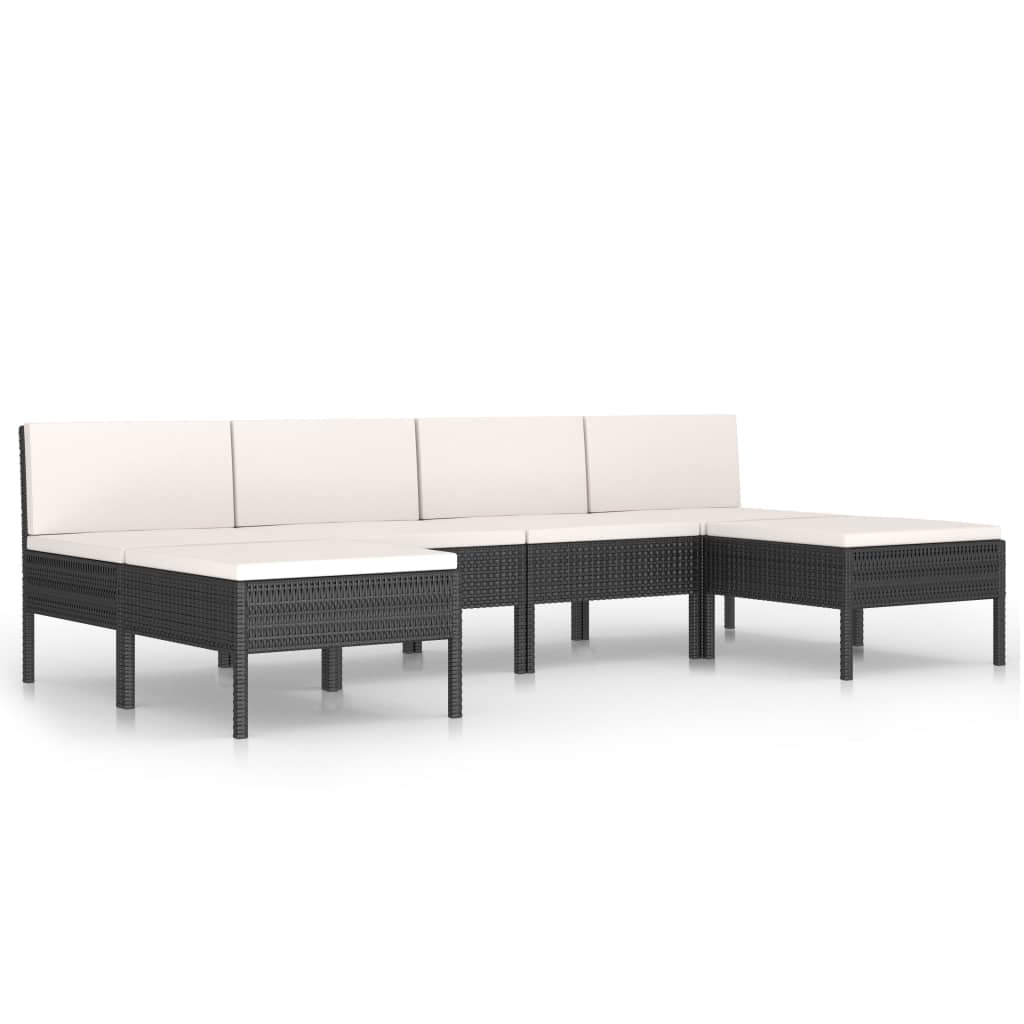 Garden Furniture Set Black, Cream White