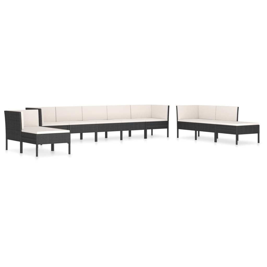 Garden Furniture Set Black, Cream White