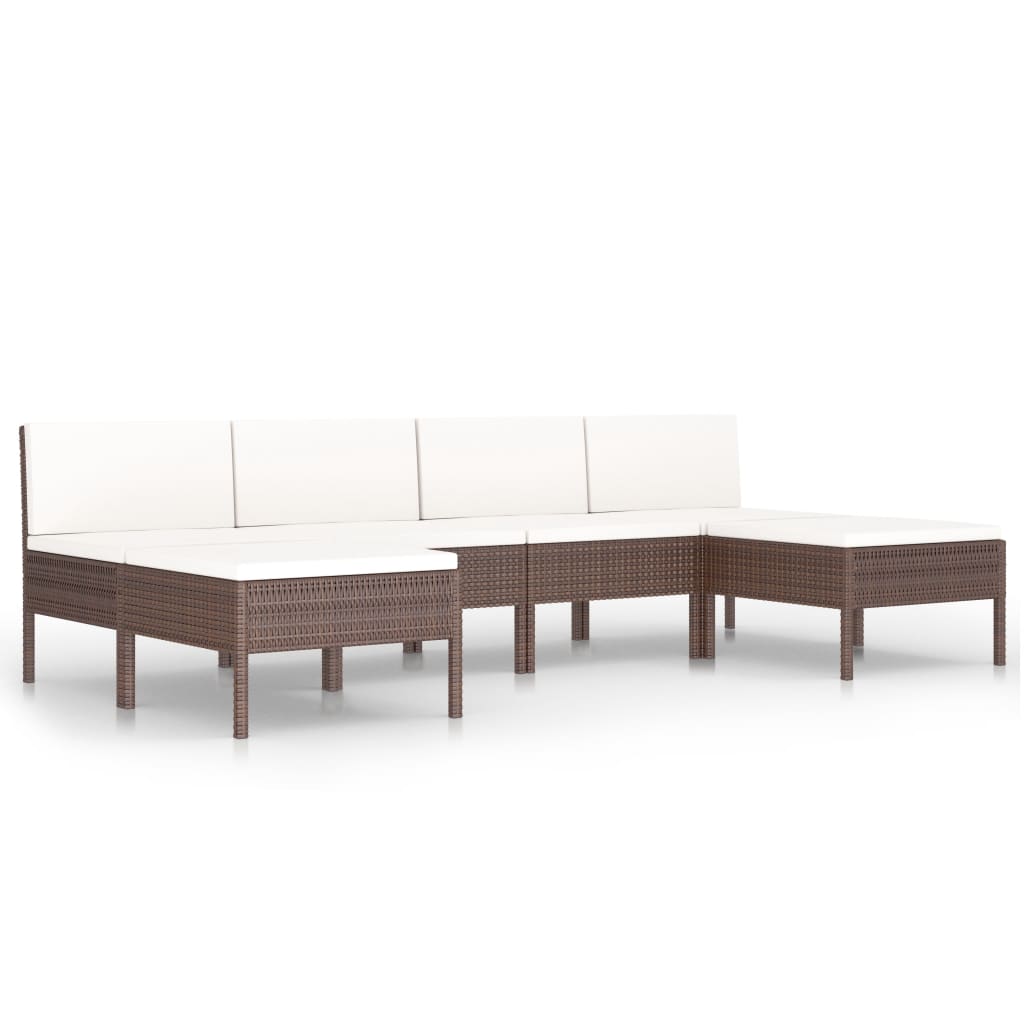 Garden Furniture Set Brown and Cream White