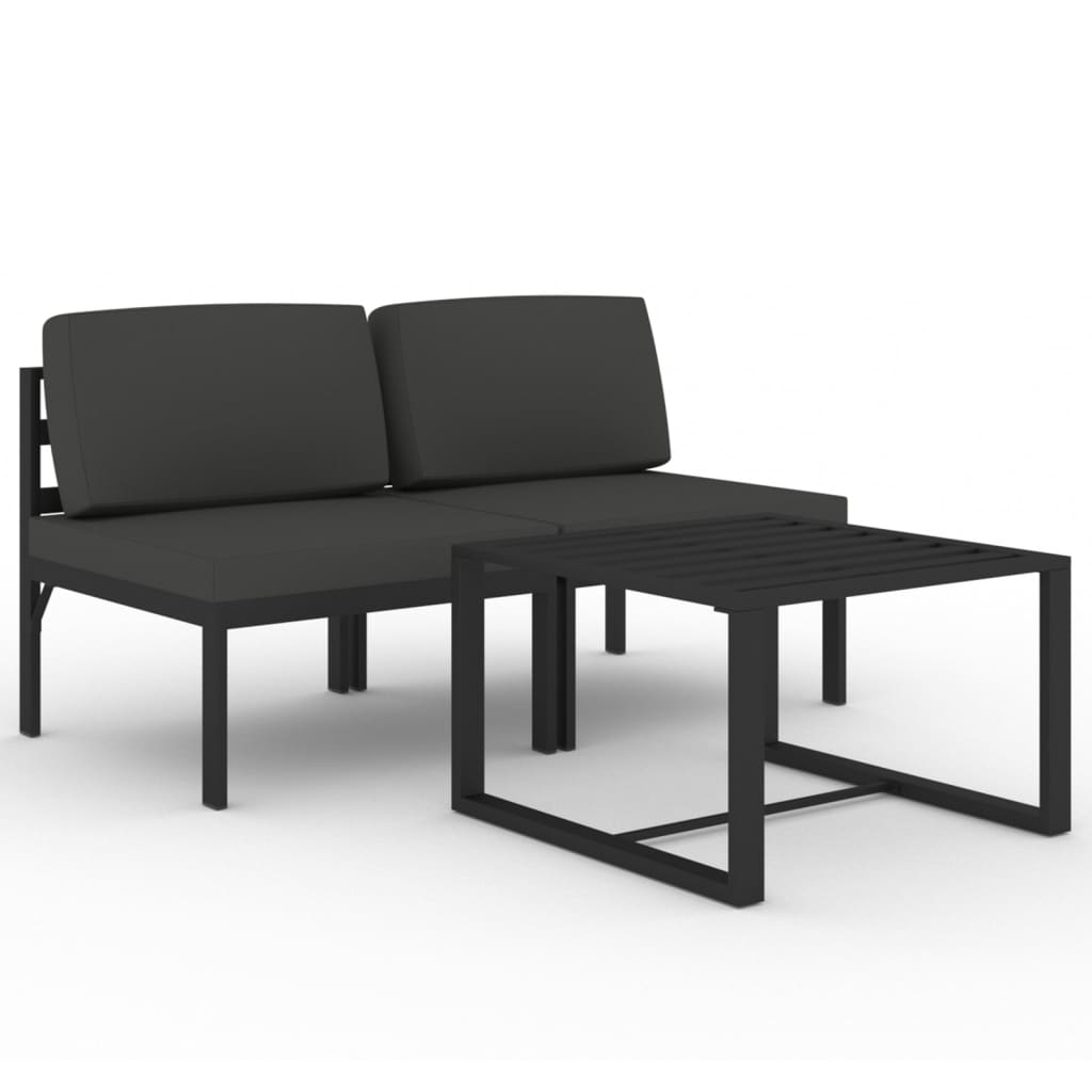 Garden Lounge Set Anthracite Aluminum 2-seater Modular