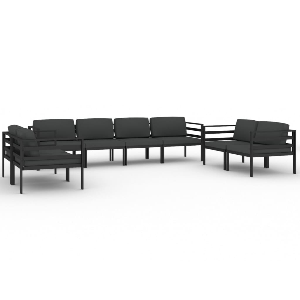 Garden Lounge Set Anthracite Aluminum and Polyester Large Modular