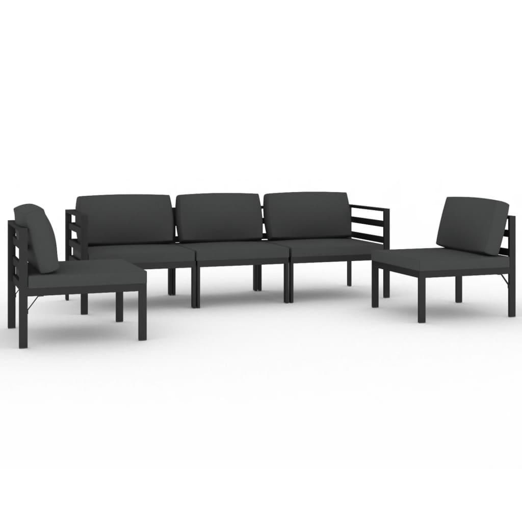 Garden Lounge Set Anthracite Aluminum Large Garden Lounge Set