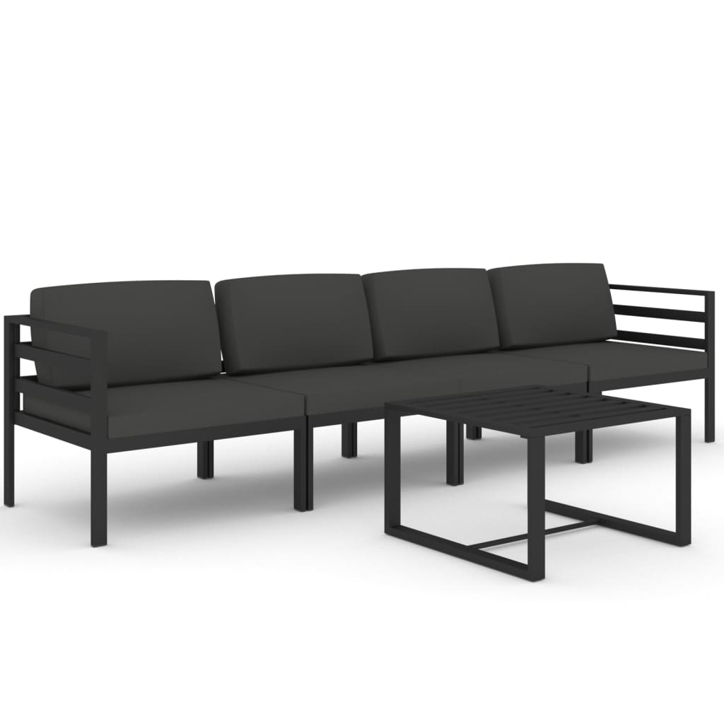 Garden Lounge Set Anthracite Aluminum Large Modular