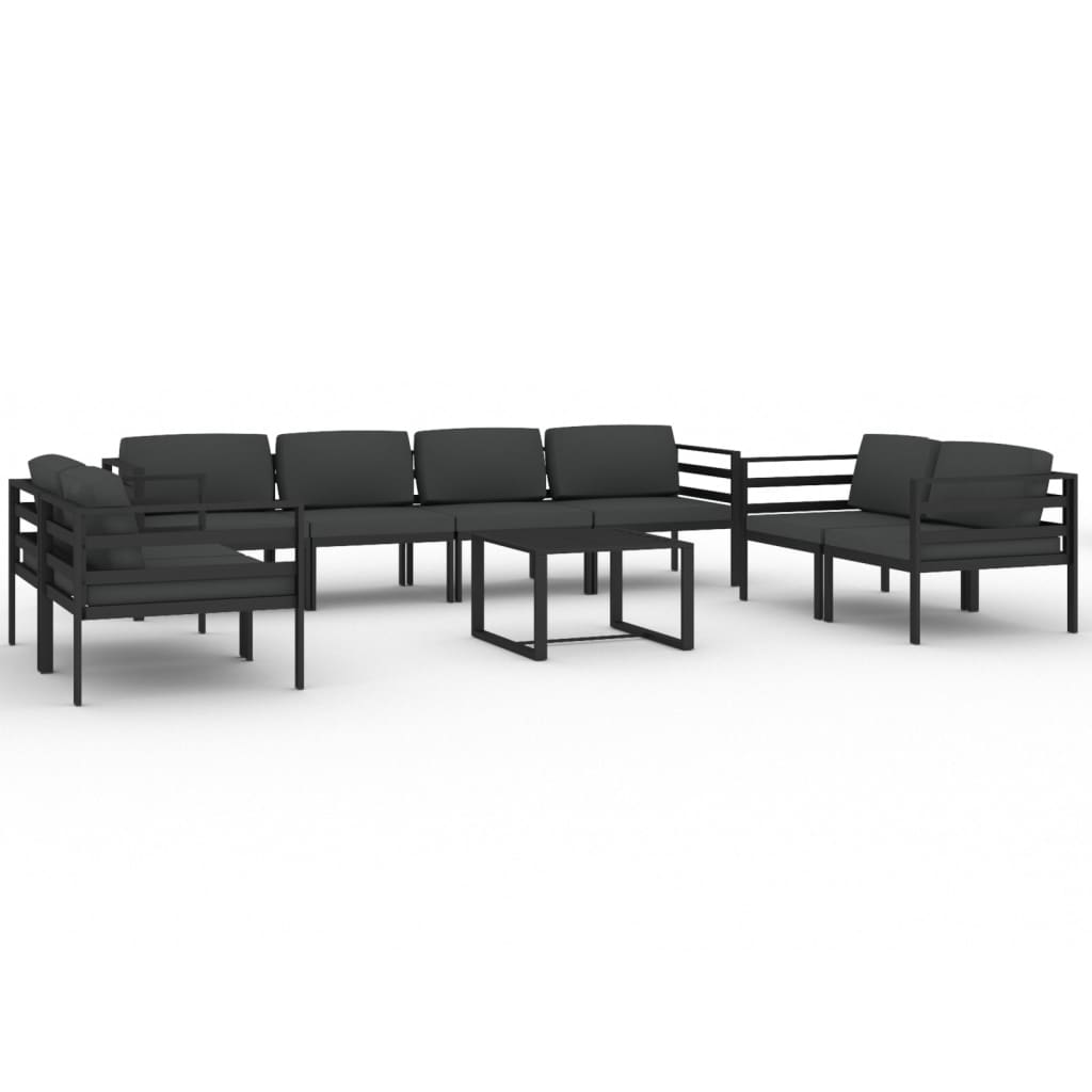 Garden Lounge Set Anthracite Aluminum Large Modular