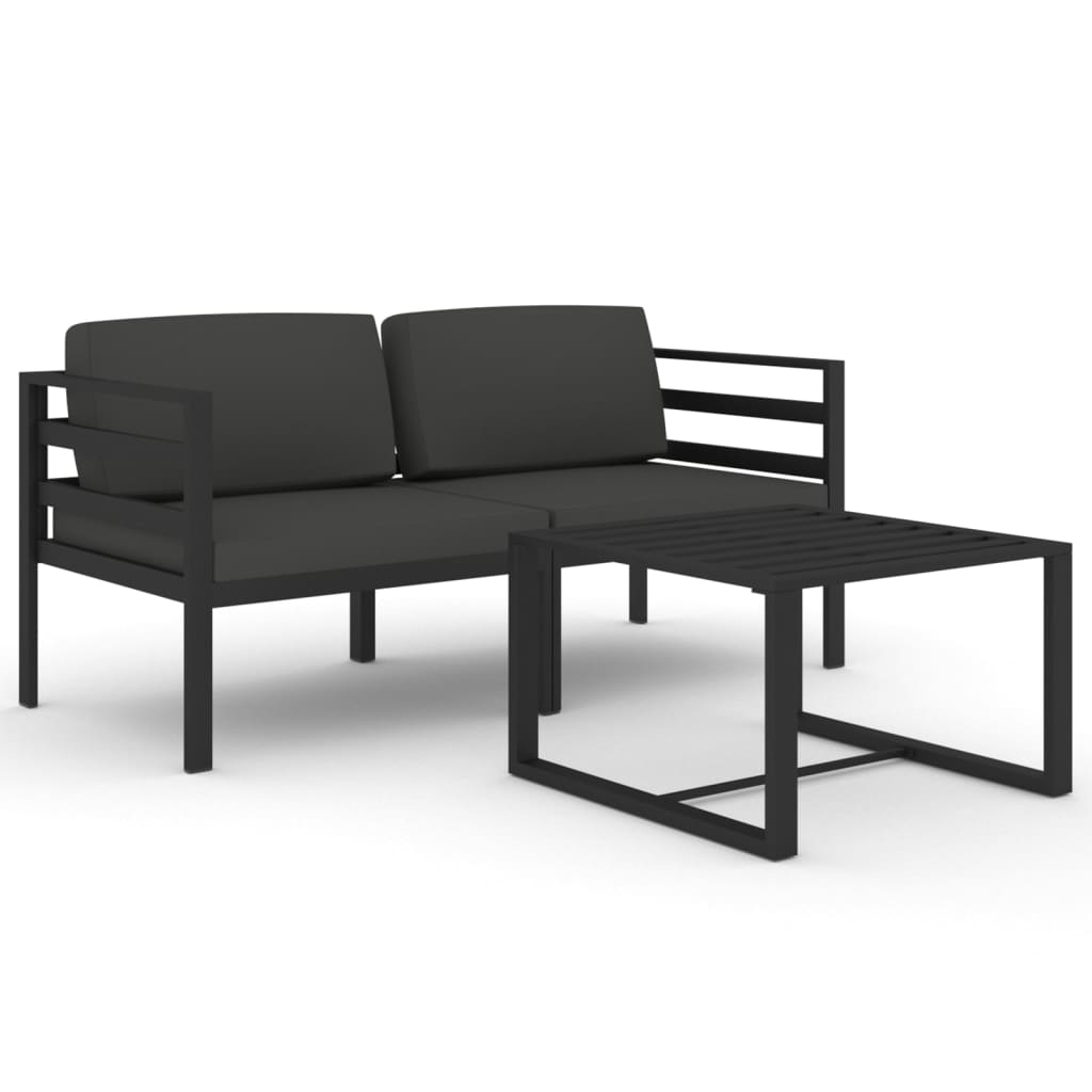 Garden Lounge Set Anthracite Aluminum, Polyester Medium Modular