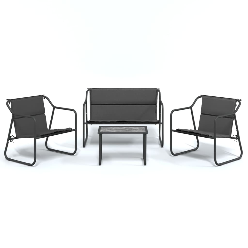 Garden Lounge Set Anthracite Powder-coated steel Medium Durable