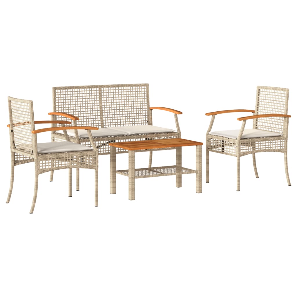Garden Lounge Set Beige and brown