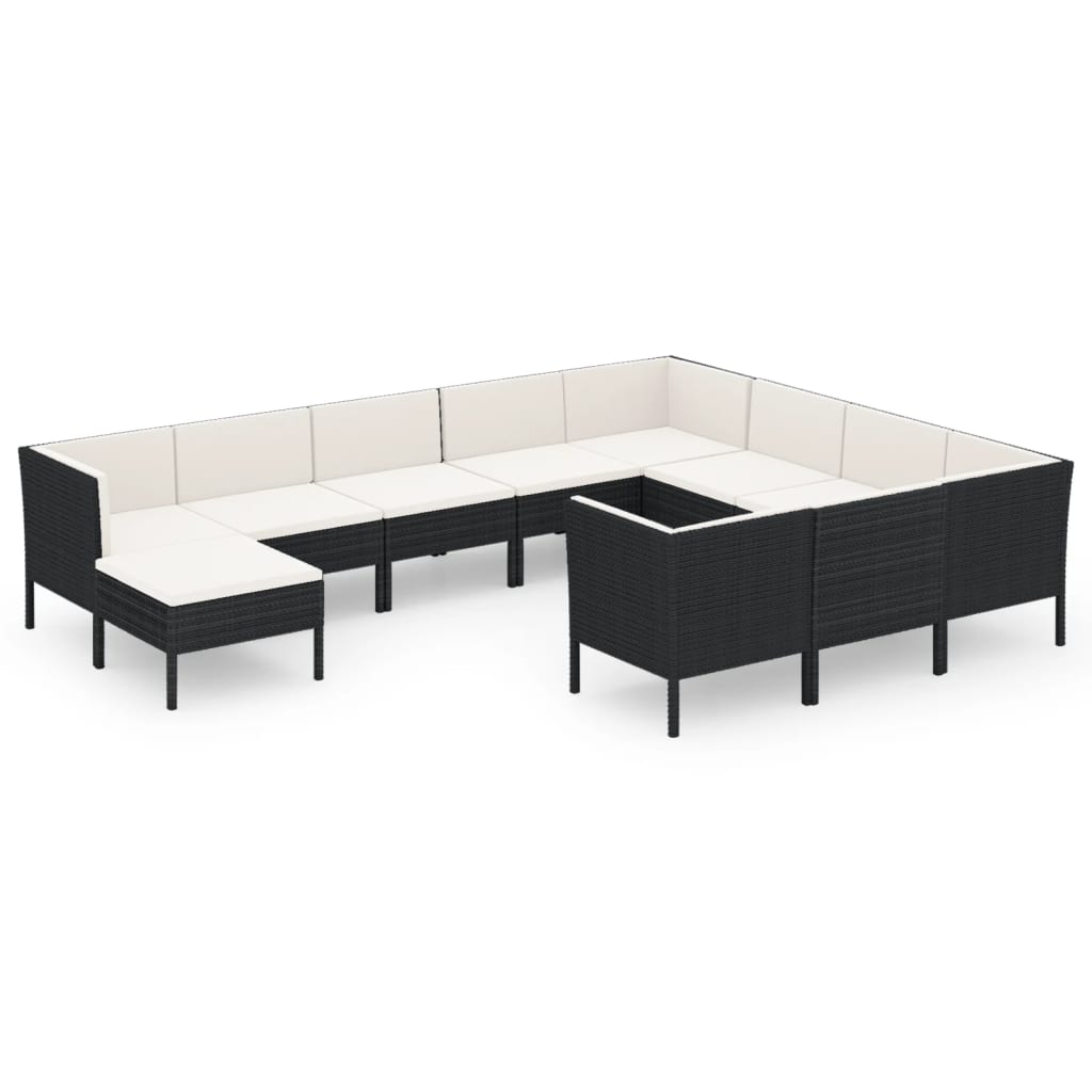Garden Lounge Set Black