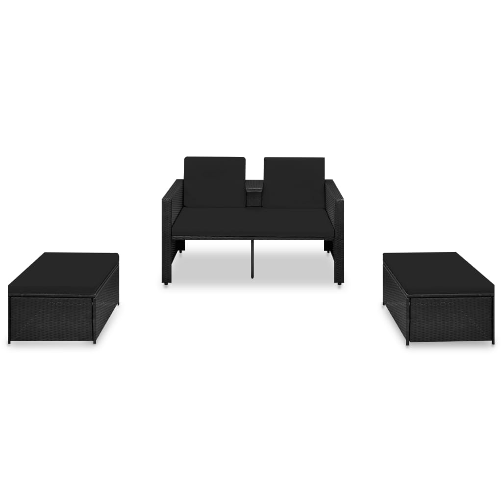 Garden Lounge Set Black