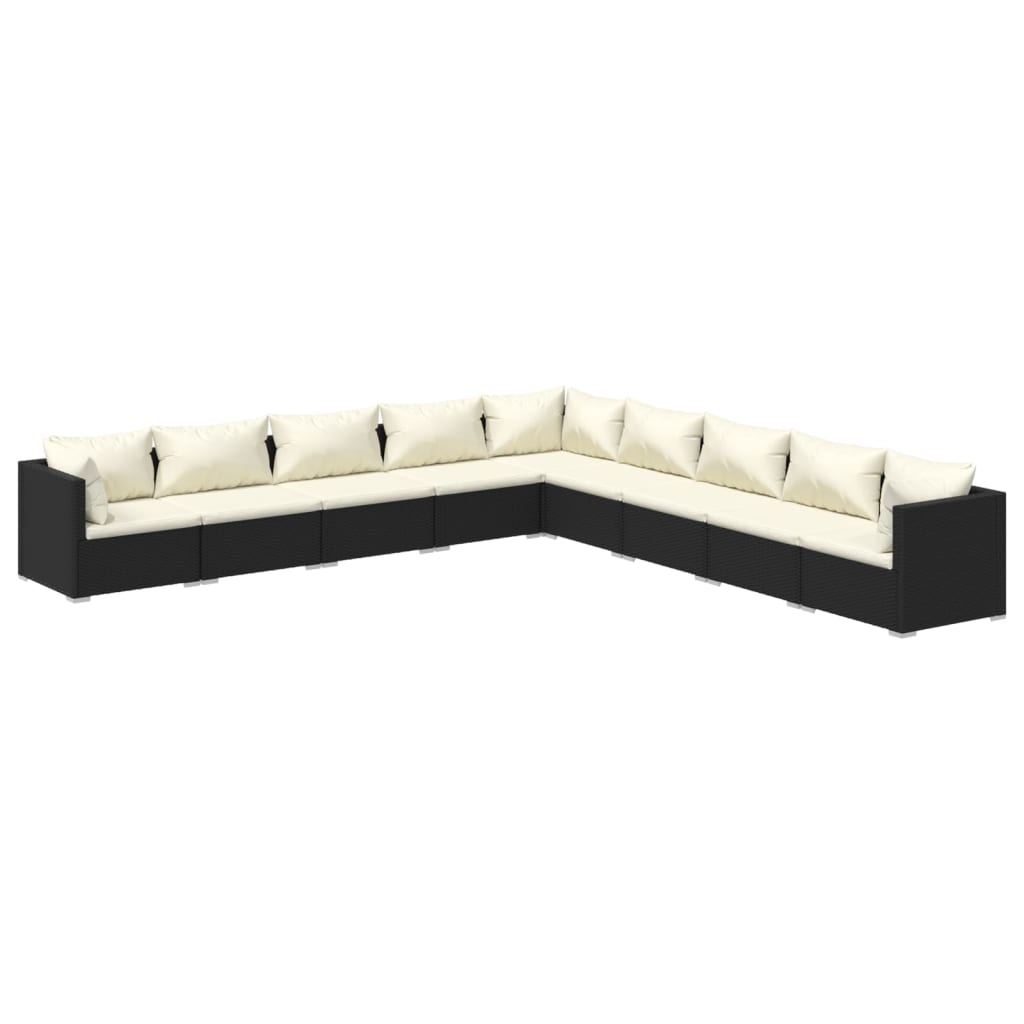 Garden Lounge Set Black