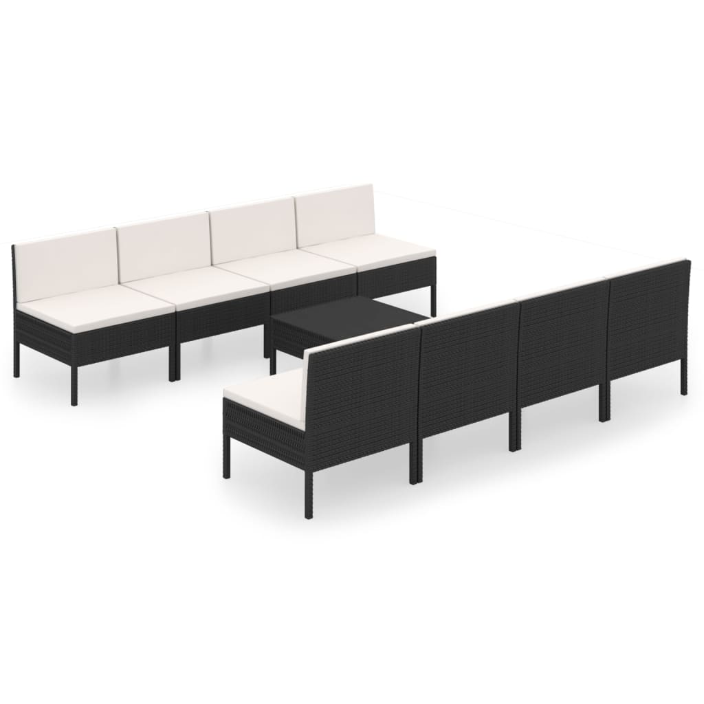 Garden Lounge Set Black