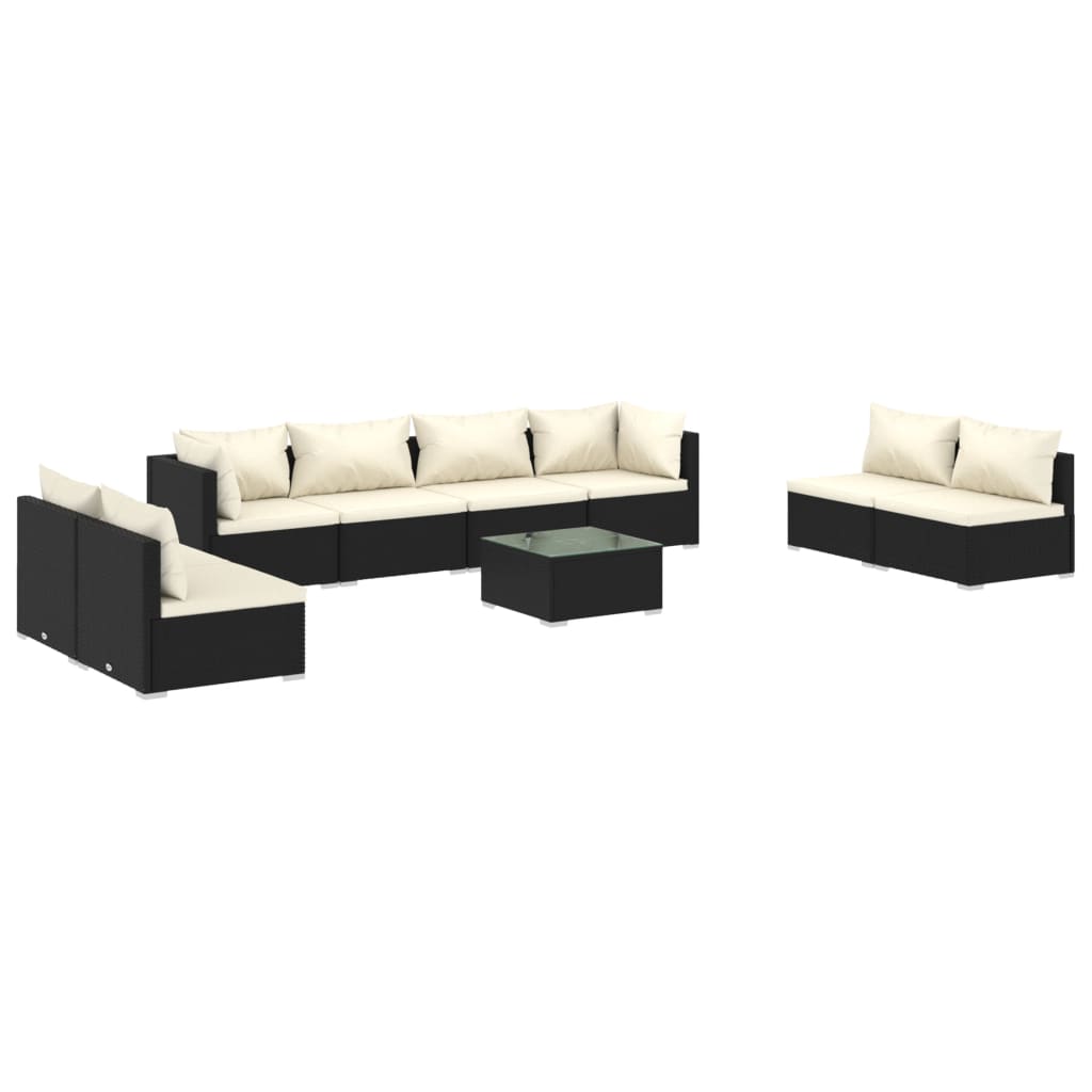 Garden Lounge Set Black