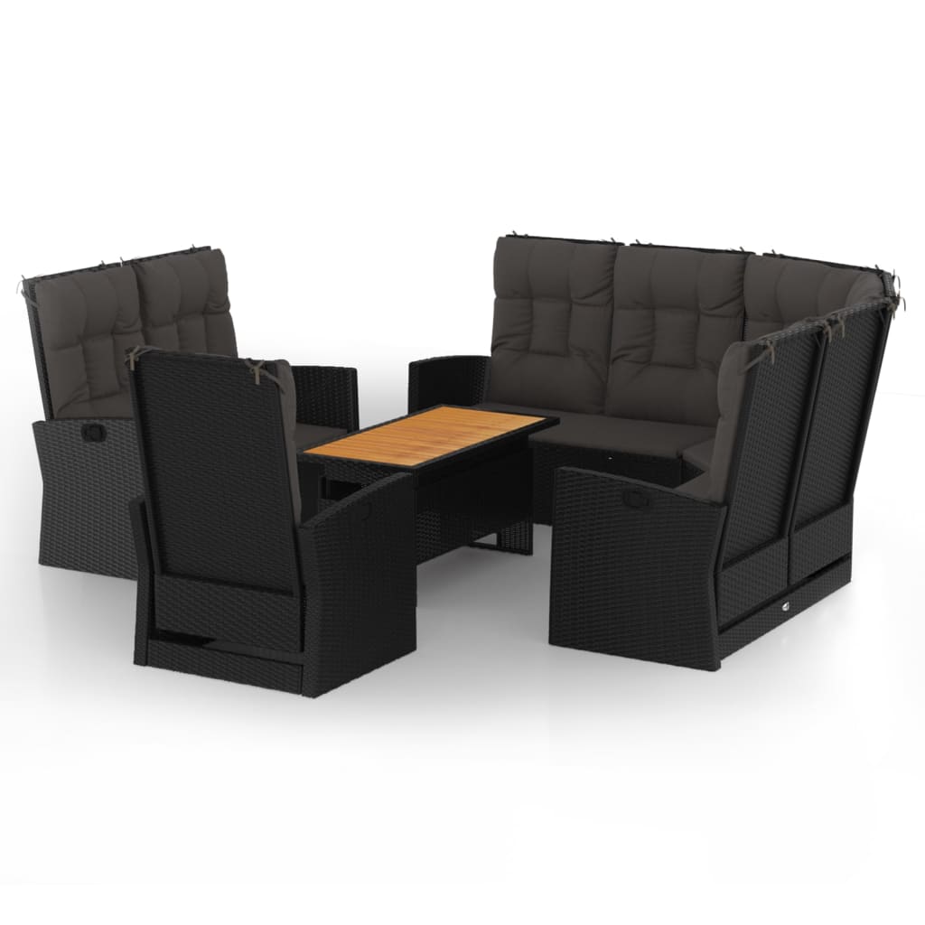 Garden Lounge Set Black