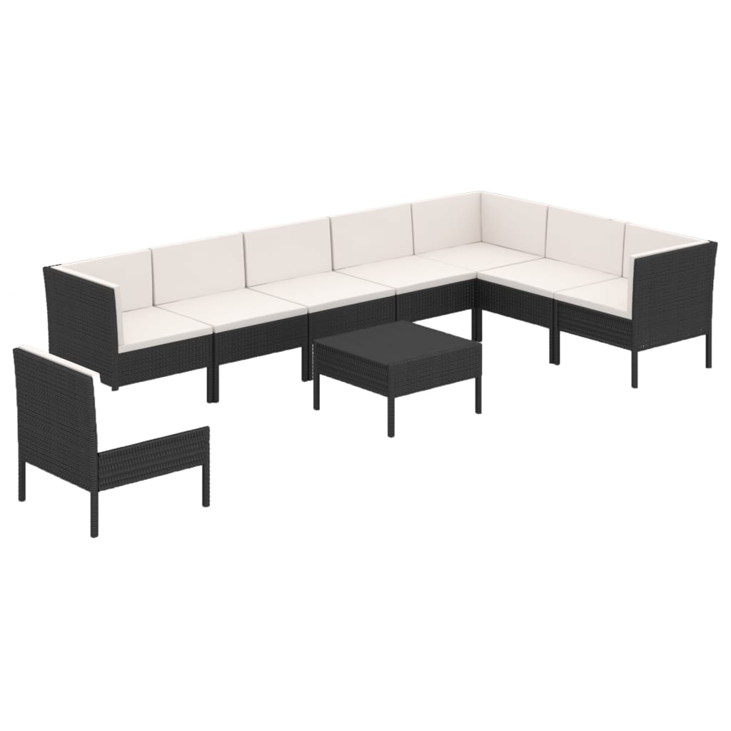 Garden Lounge Set Black