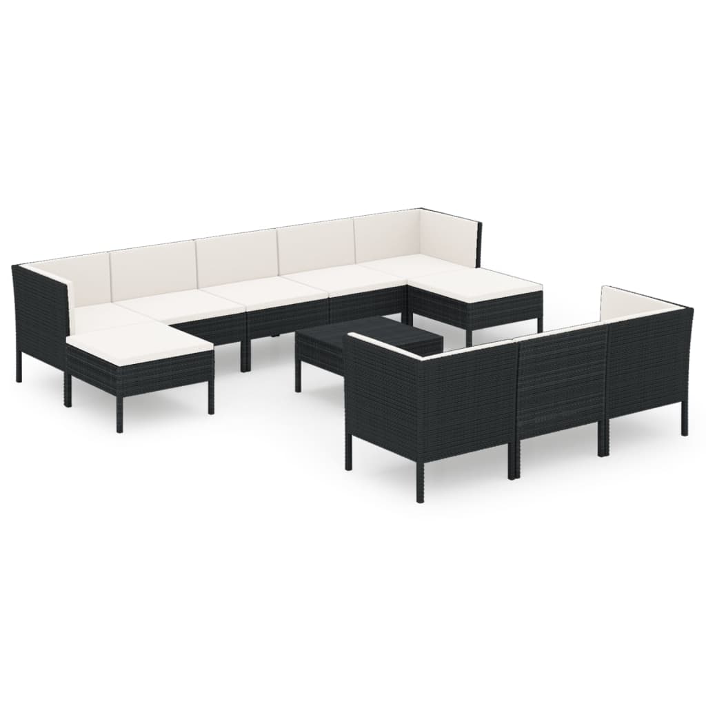 Garden Lounge Set Black
