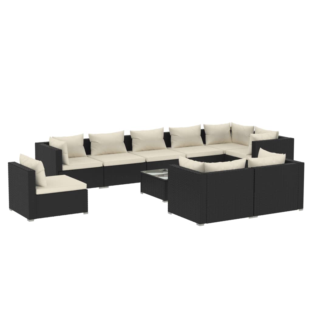 Garden Lounge Set Black