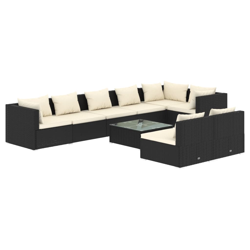 Garden Lounge Set Black