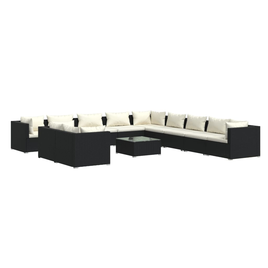 Garden Lounge Set Black