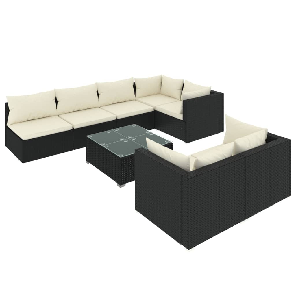 Garden Lounge Set Black