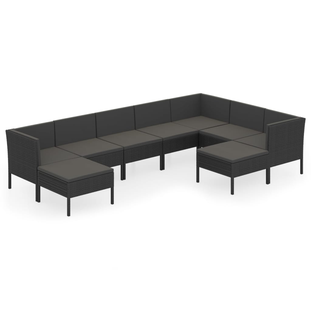 Garden Lounge Set Black
