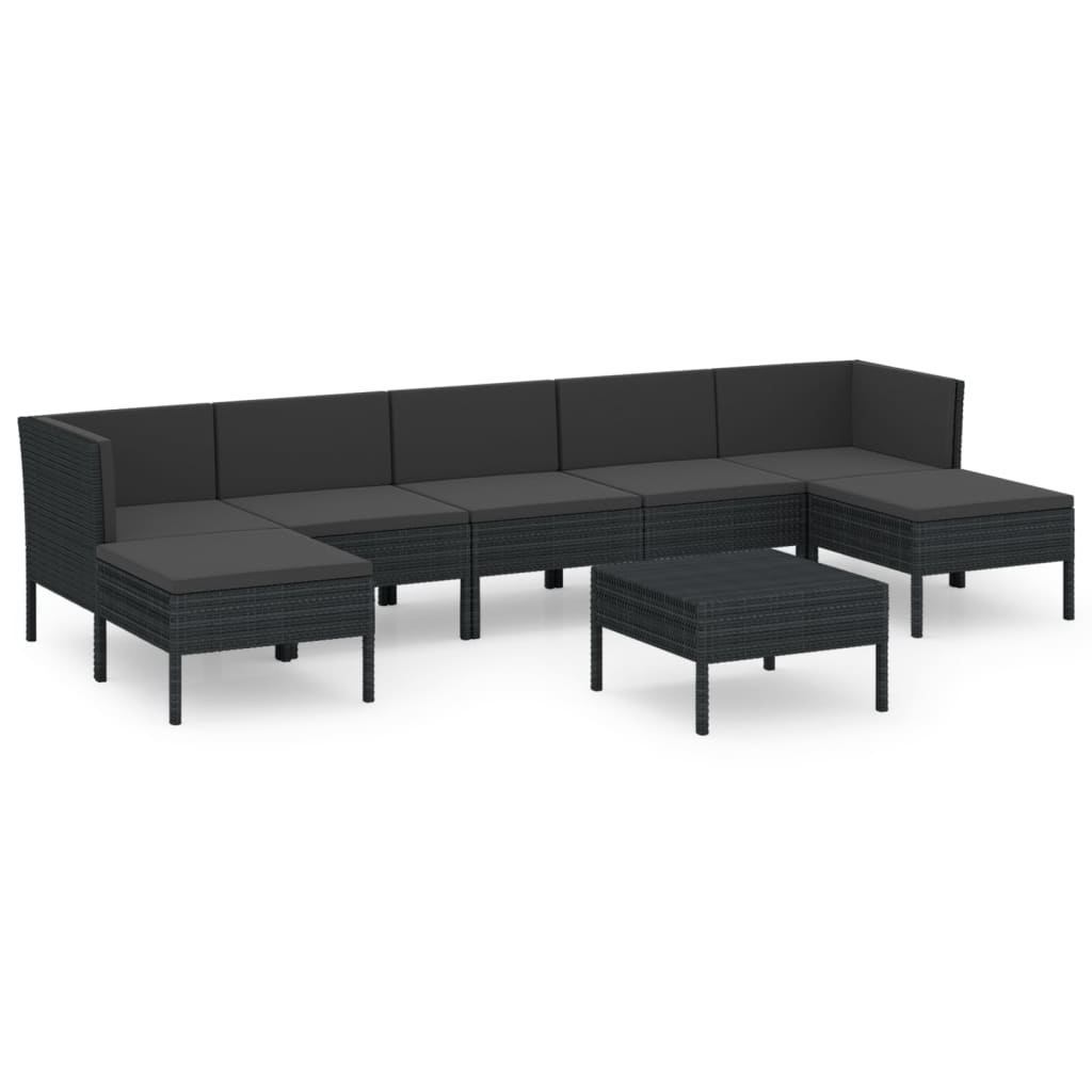 Garden Lounge Set Black