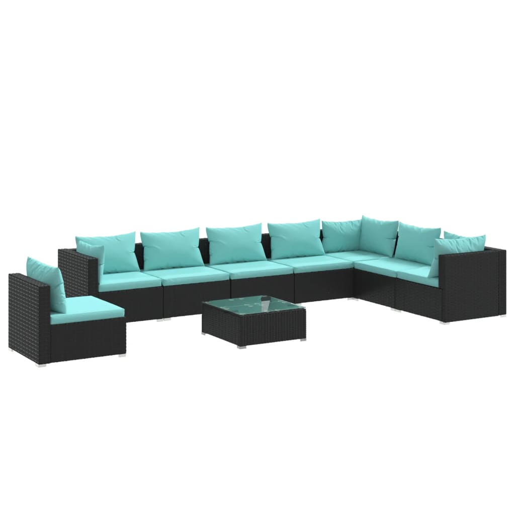 Garden Lounge Set Black