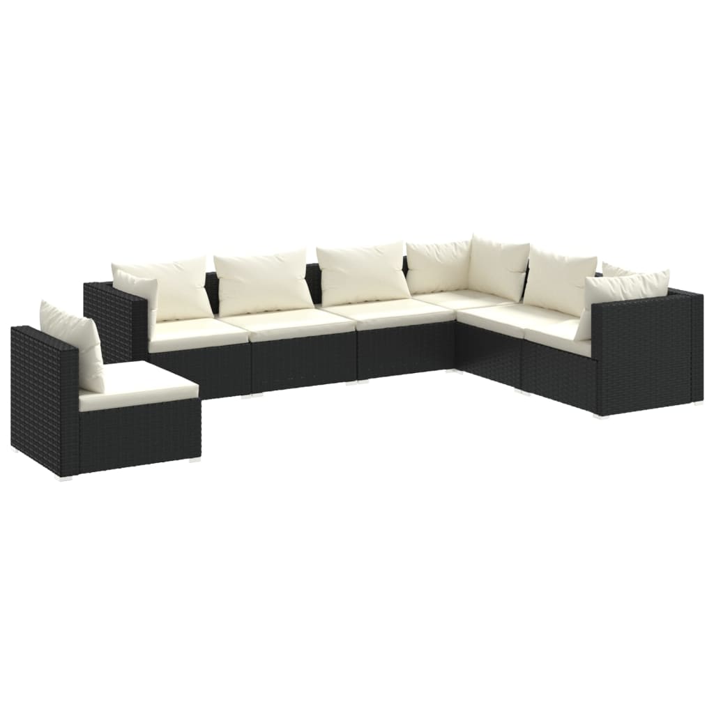 Garden Lounge Set Black