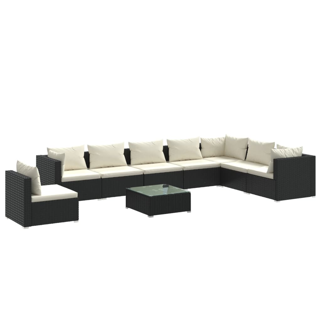 Garden Lounge Set Black