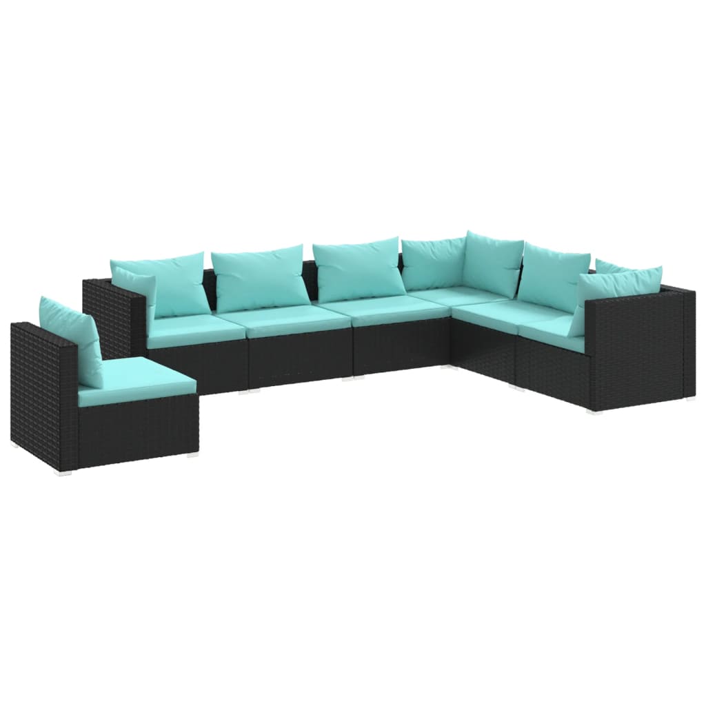 Garden Lounge Set Black