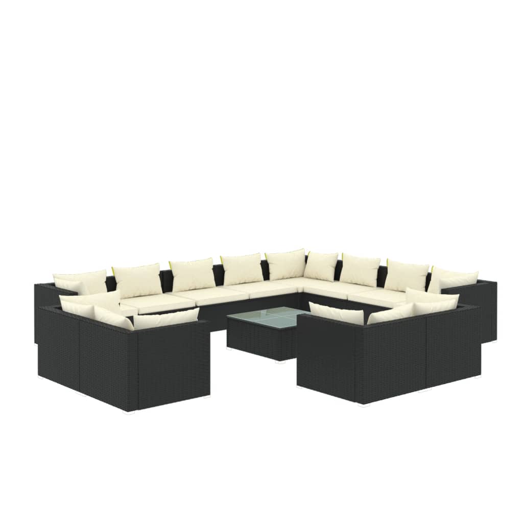 Garden Lounge Set Black