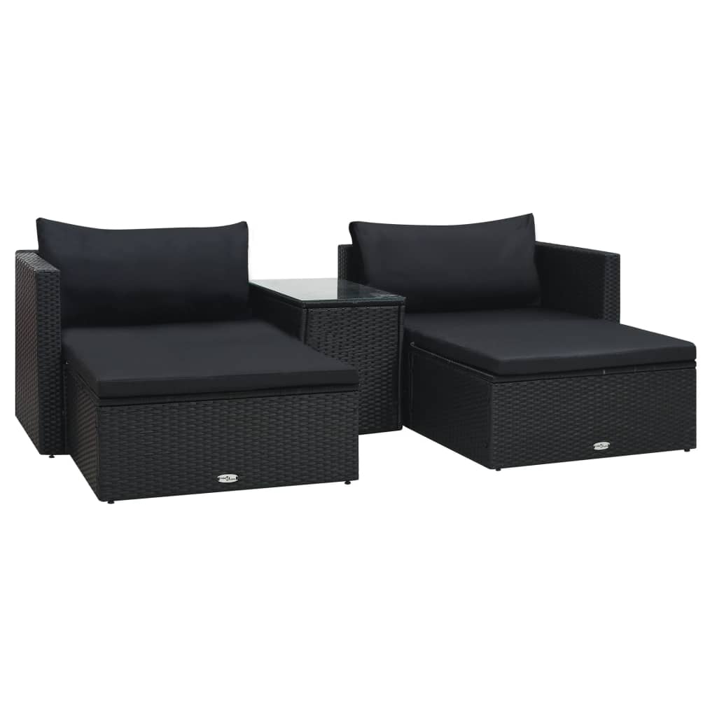 Garden Lounge Set Black