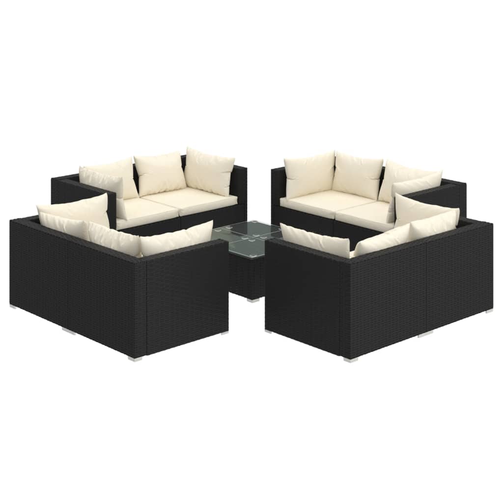 Garden Lounge Set Black