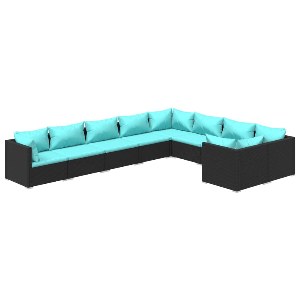 Garden Lounge Set Black