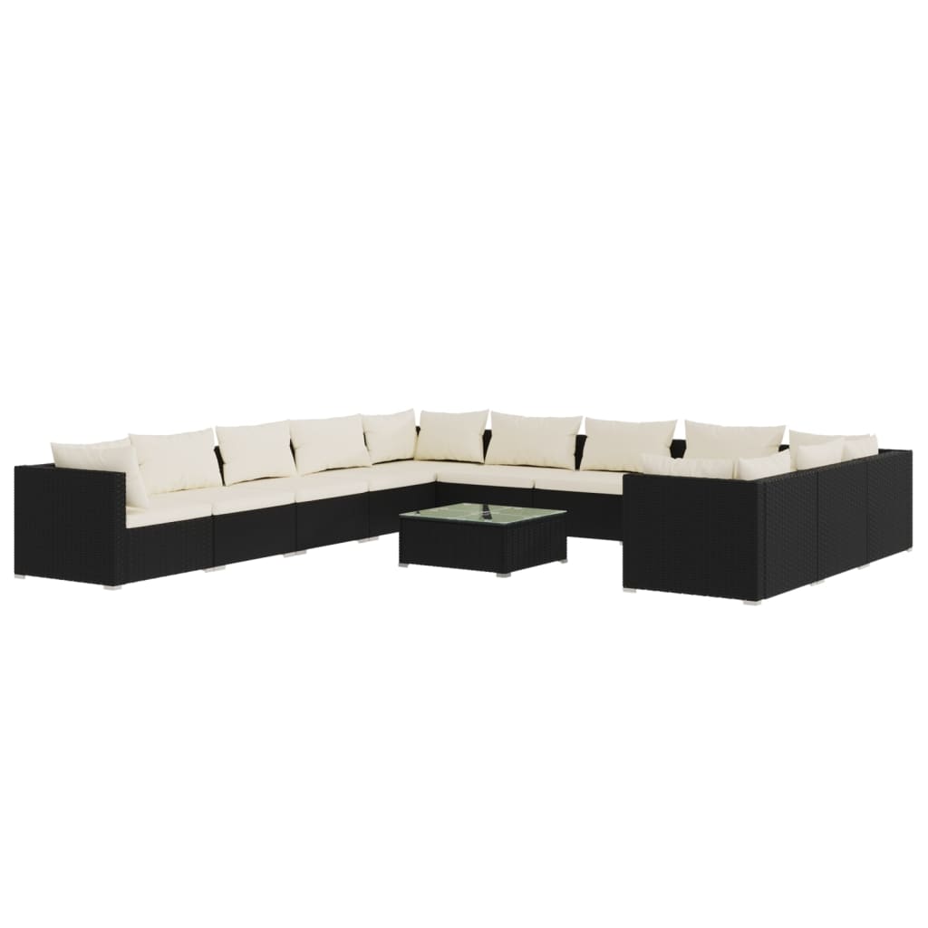 Garden Lounge Set Black