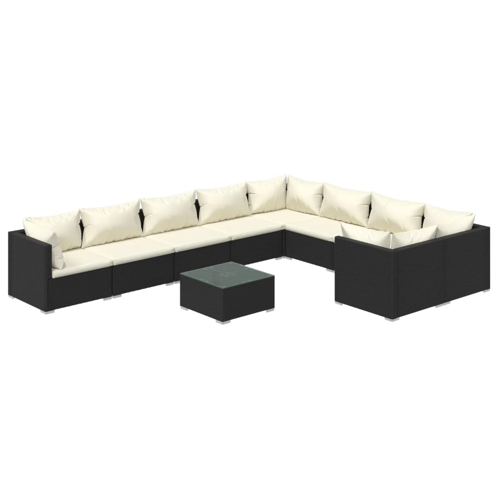 Garden Lounge Set Black