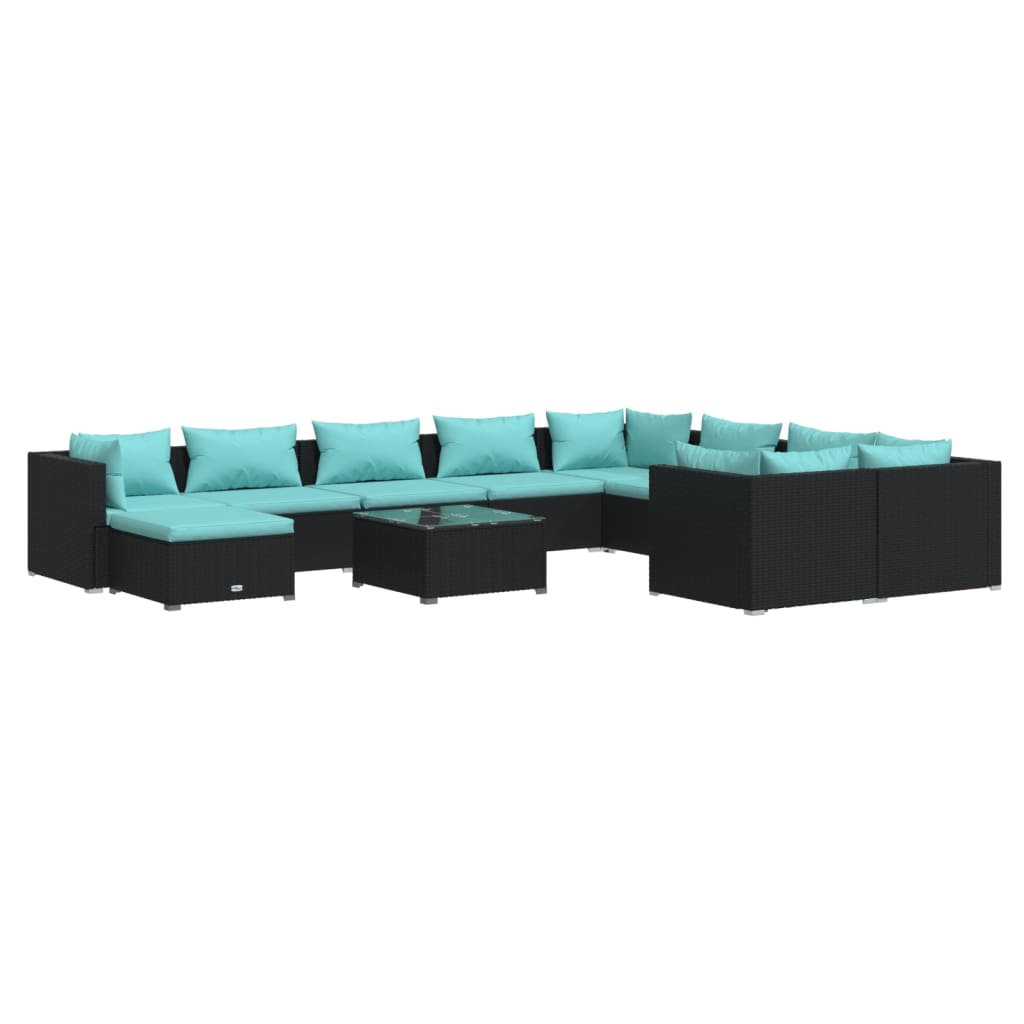 Garden Lounge Set Black