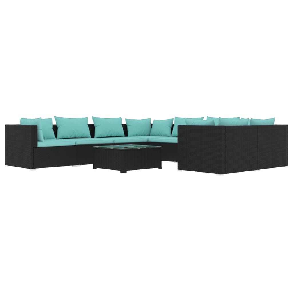 Garden Lounge Set Black