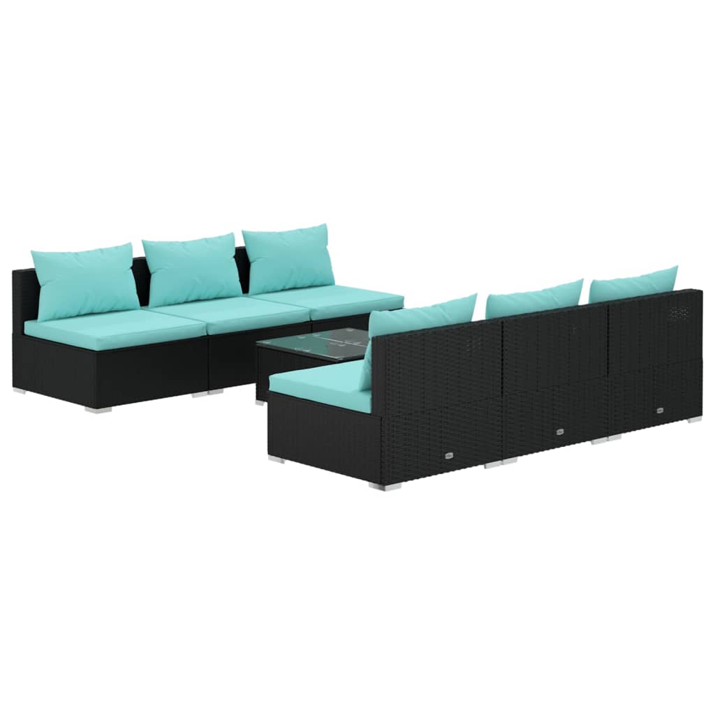Garden Lounge Set Black