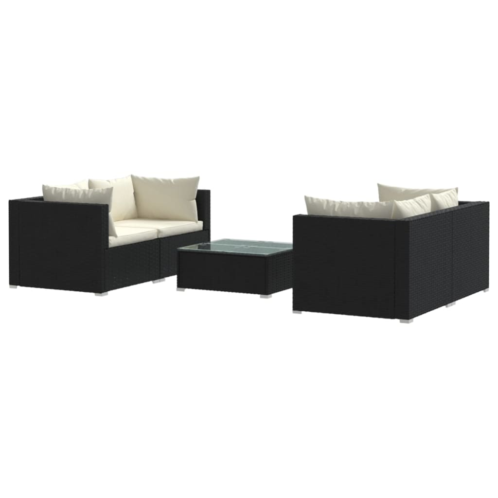 Garden Lounge Set Black