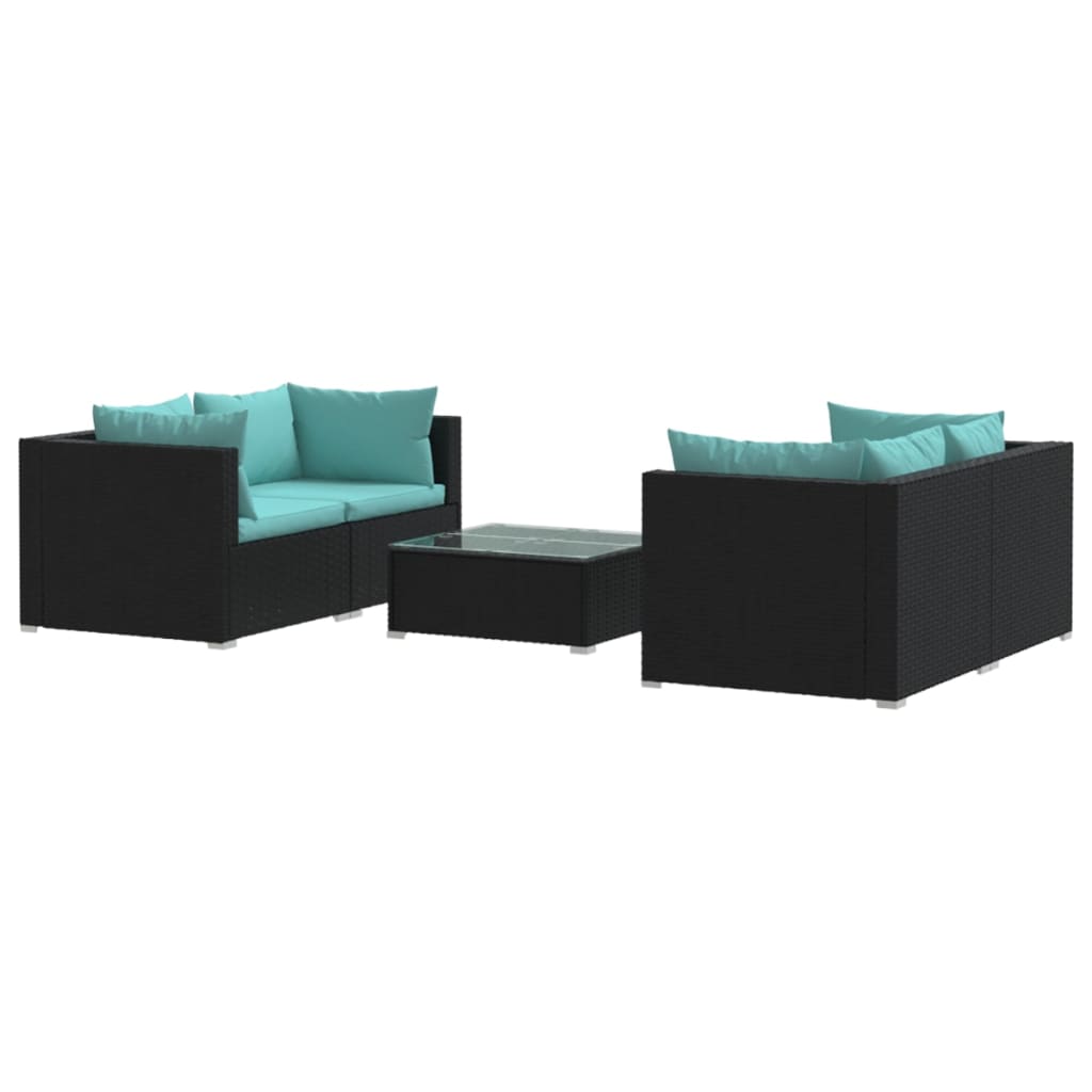 Garden Lounge Set Black