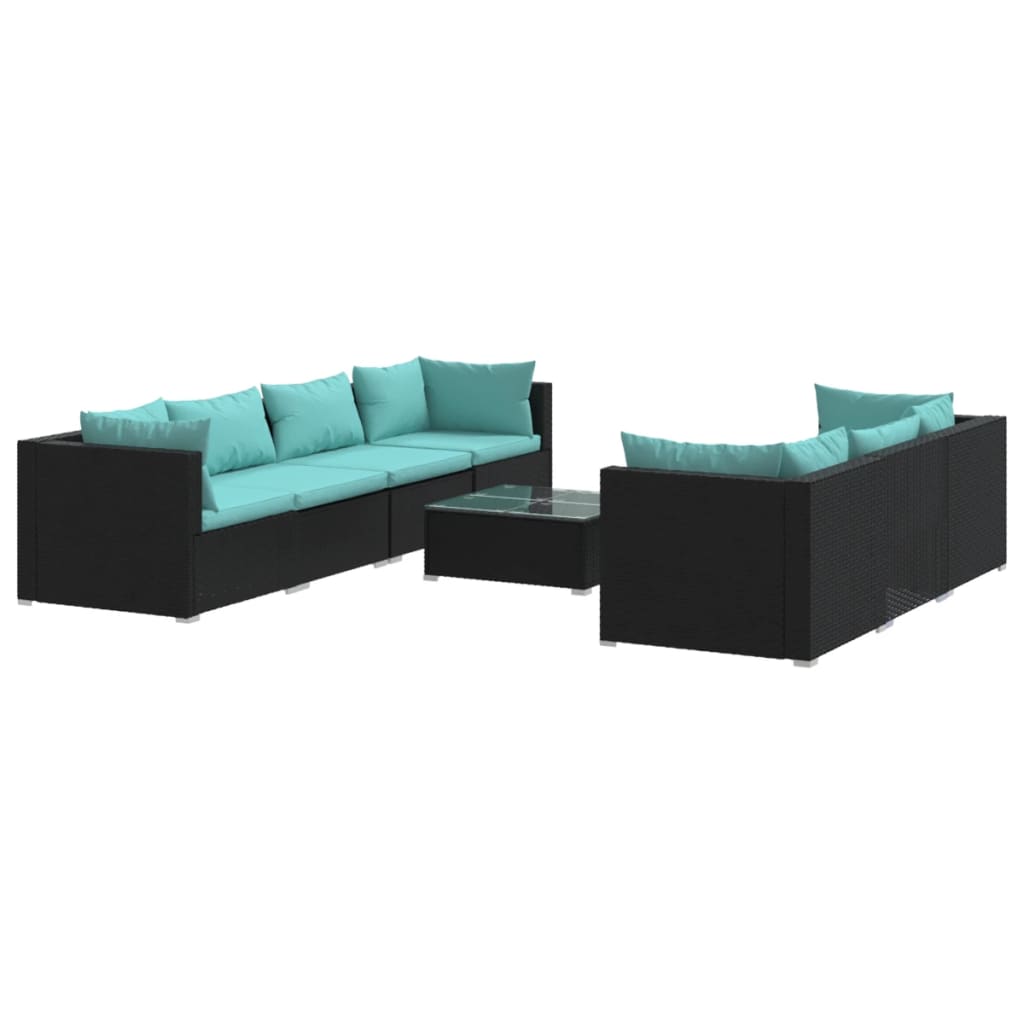Garden Lounge Set Black