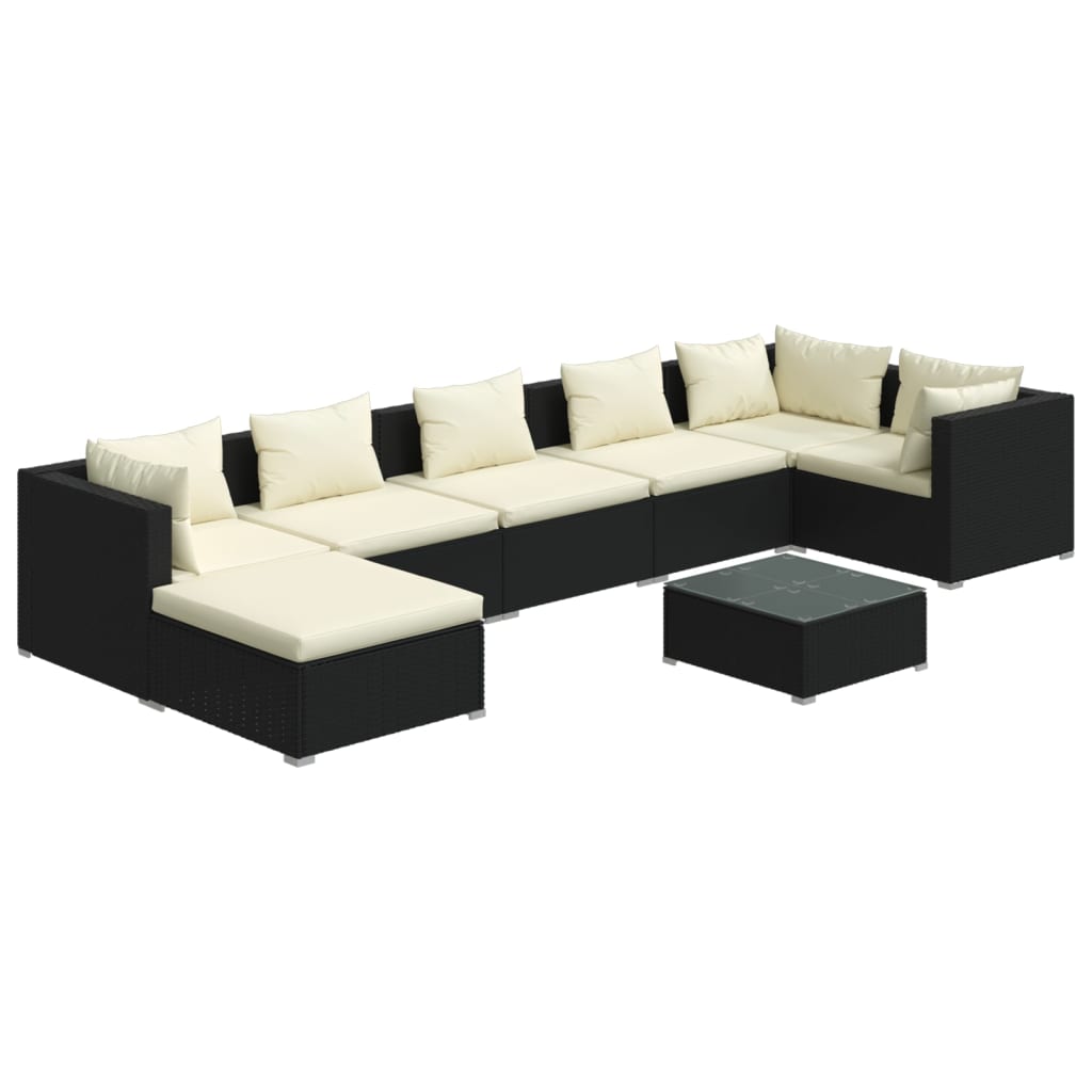 Garden Lounge Set Black