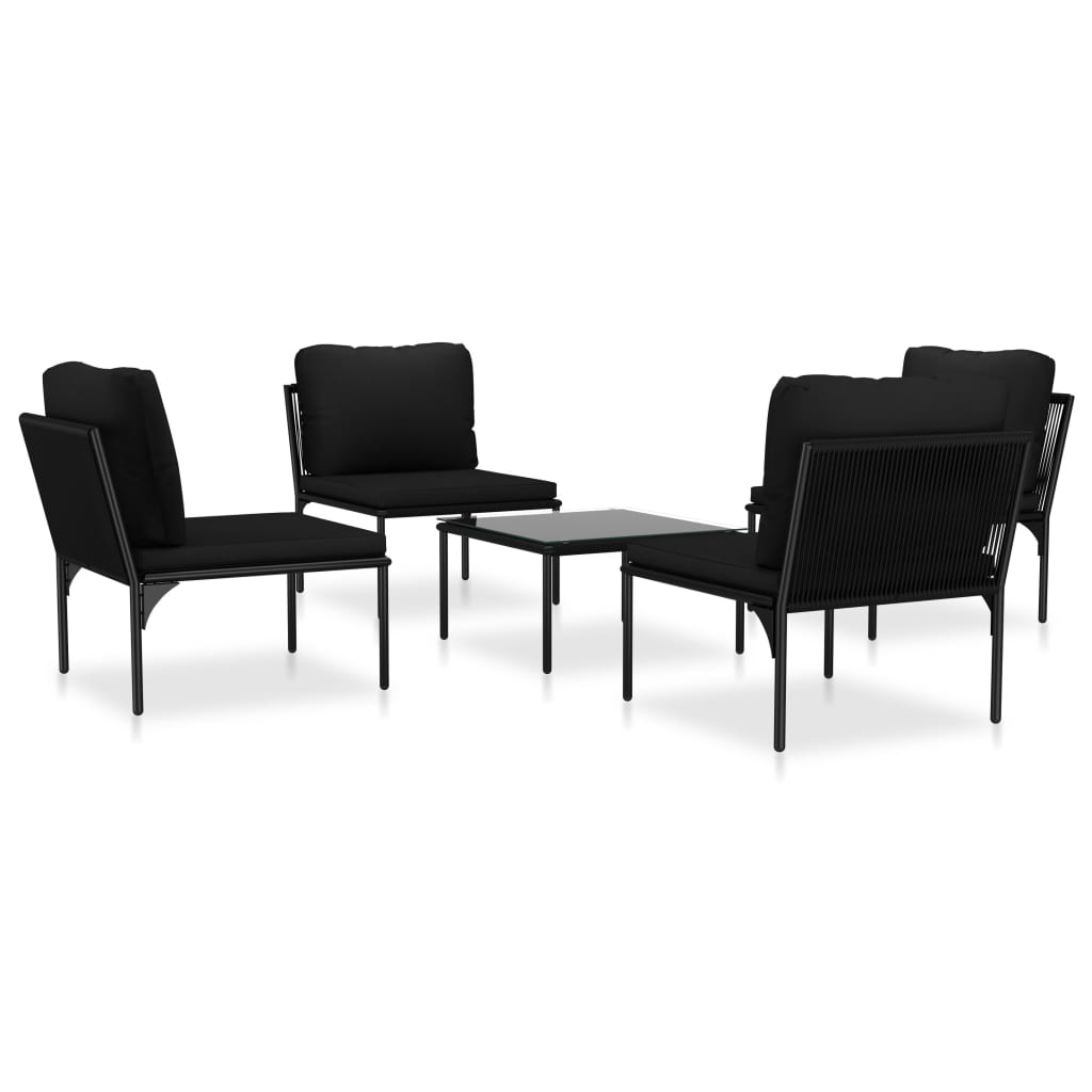 Garden Lounge Set Black and anthracite