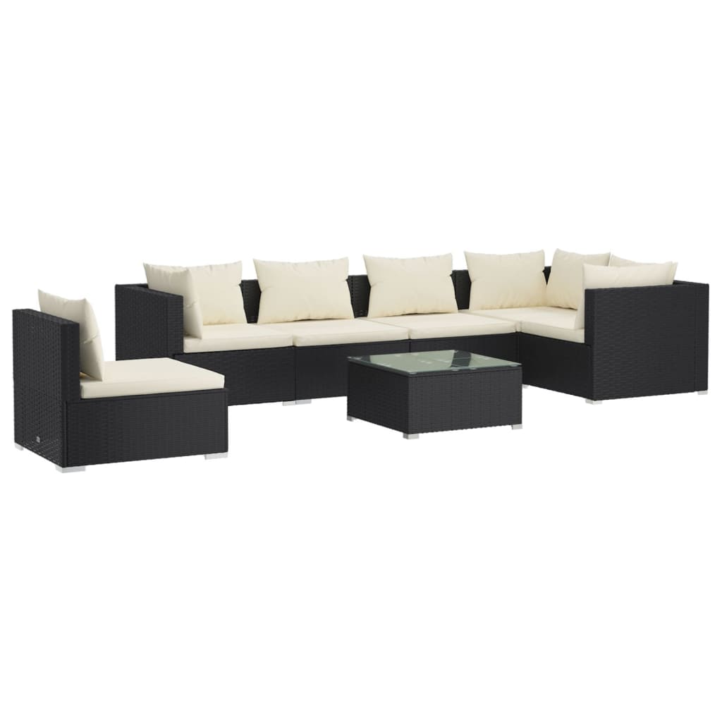 Garden Lounge Set Black and cream