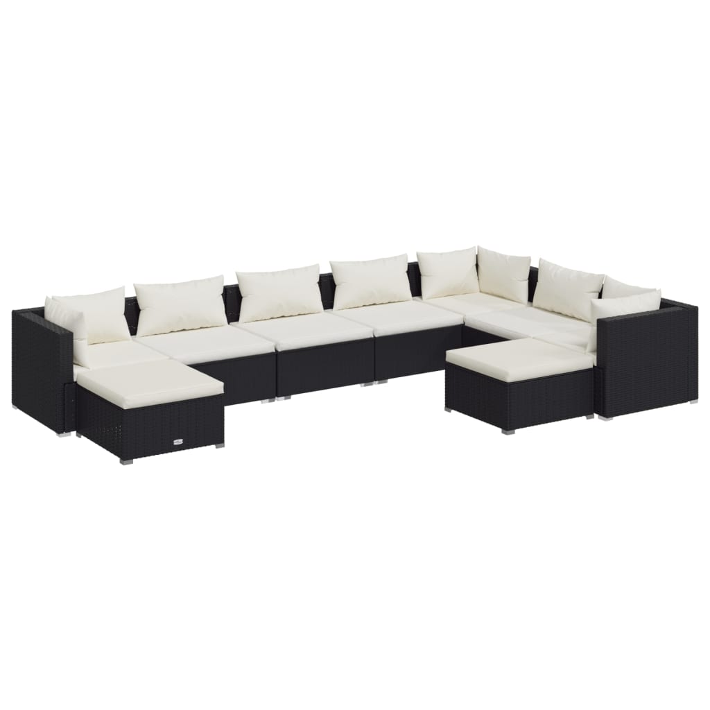 Garden Lounge Set Black and Cream