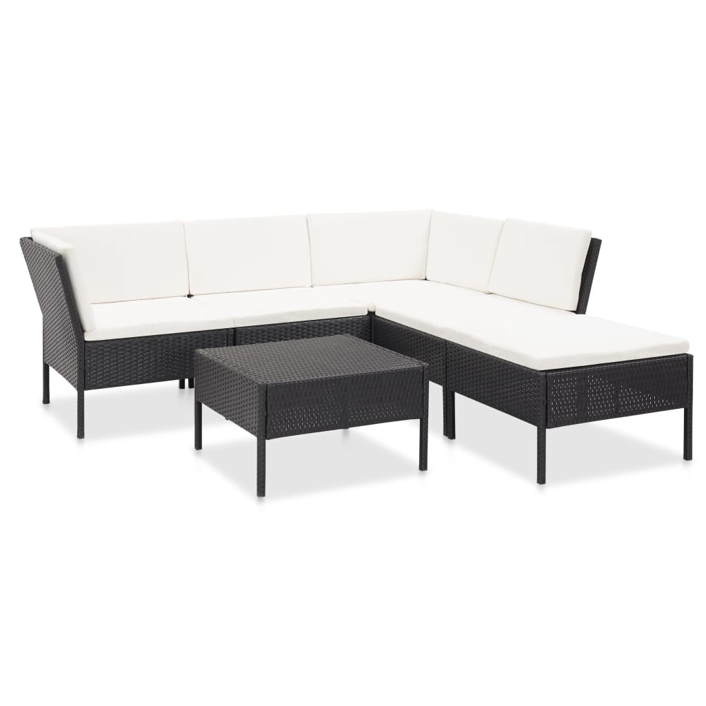 Garden Lounge Set Black and Cream