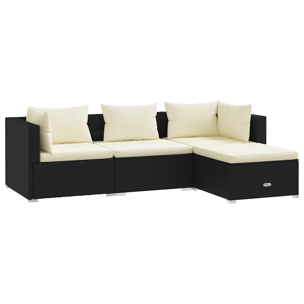 Garden Lounge Set Black and Cream